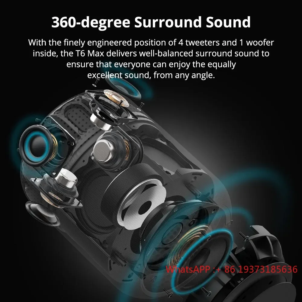 Hifi Sound Tronsmart 60Watt T6 Max  Stereo Indoor Party  Home Theatre Big Large Best Quality Blue Tooth Speakers