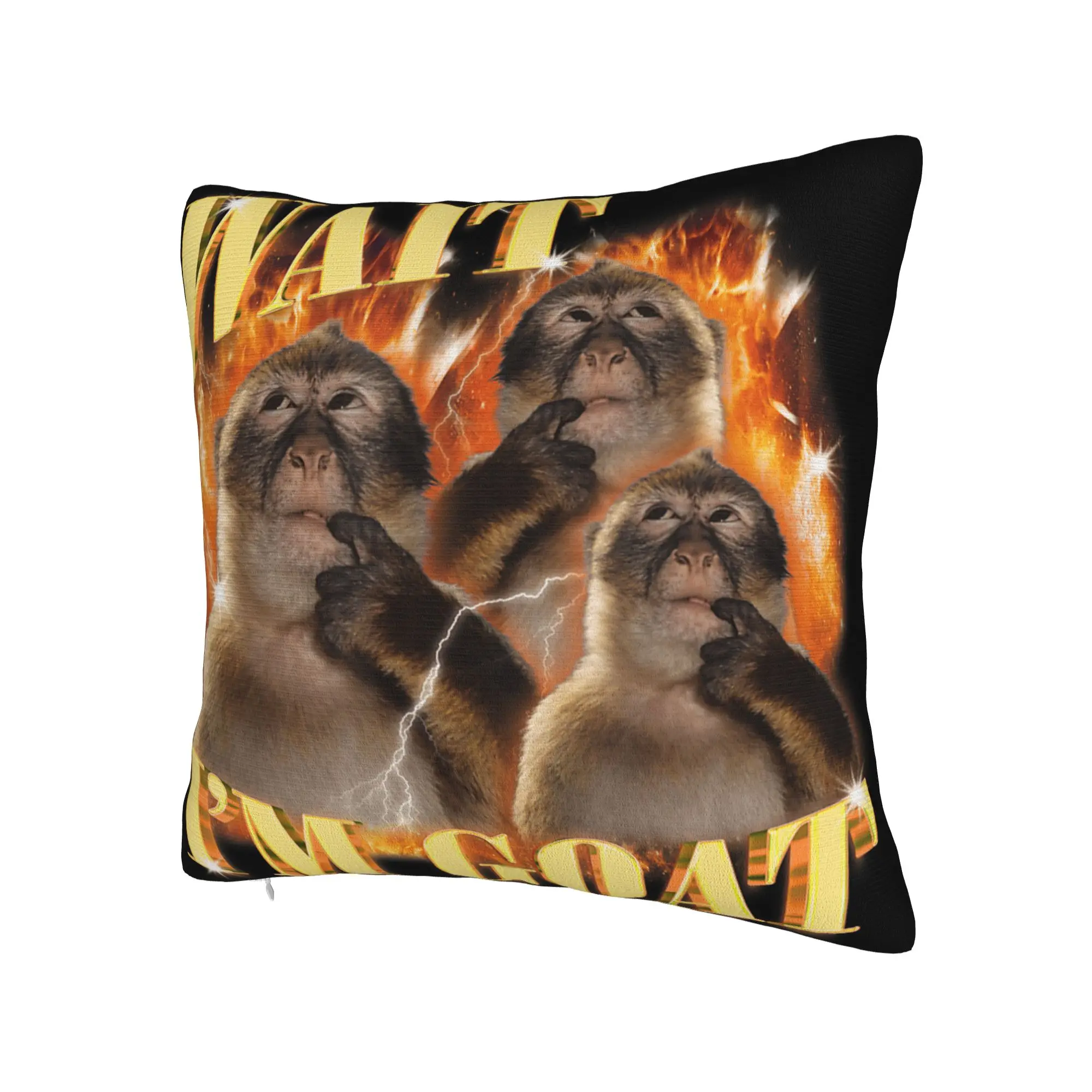 Decorative Pillowcase Thinking Monkey Meme  Merchandise Bed  Pillow Case Cover Zipper Multi Size