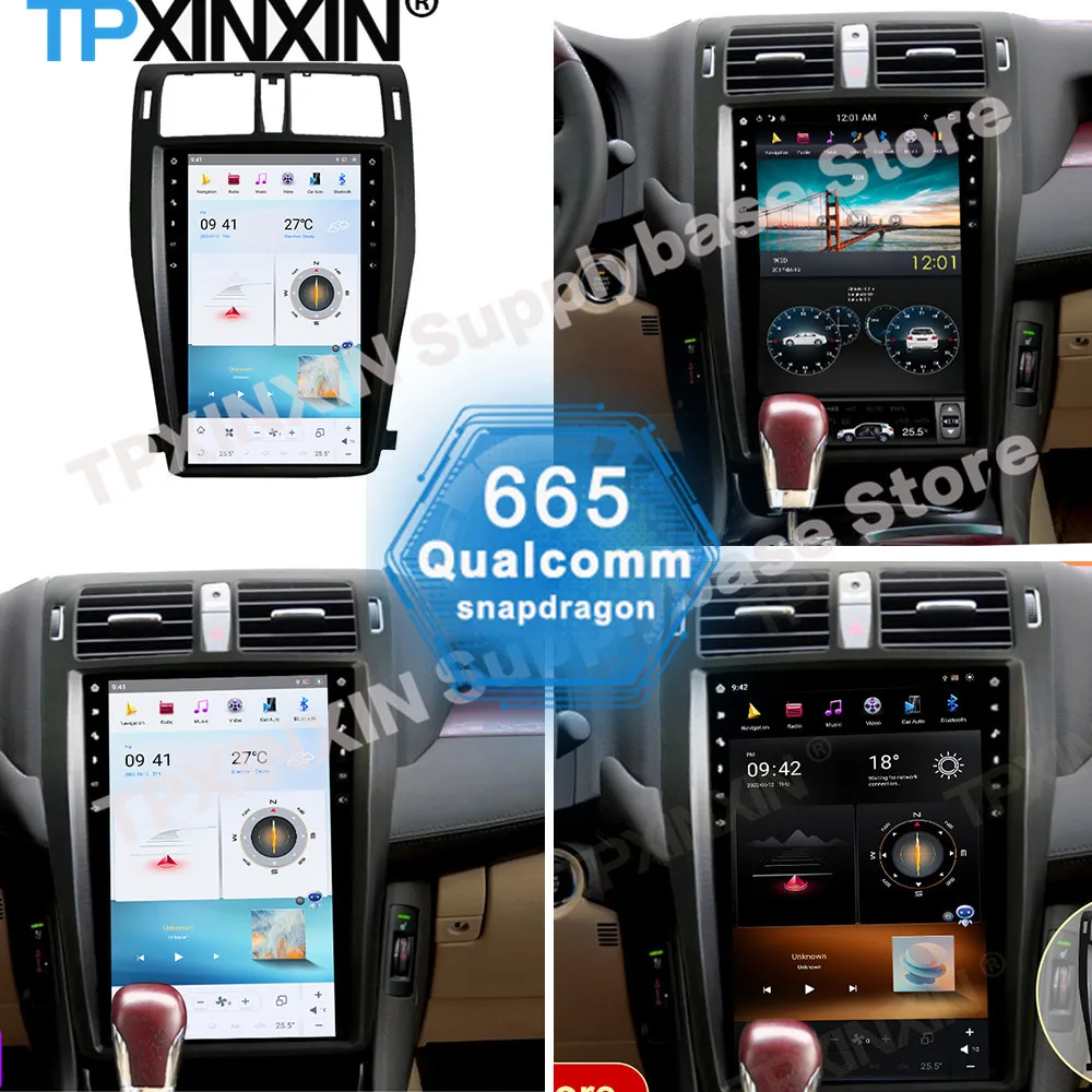 Qualcomm Tesla Radio Recorder Android 11 For Toyota Crown 2013 GPS Navigation Receiver Player Stereo Audio Autostereo Head Unit