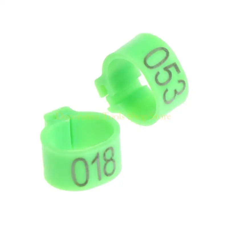 QX2E 100 COUNT حلقات الساق الدجاج 6 ألوان 10 مم أشرطة الساقين الصغيرة حلقات مقطع مقطع للبطح للبط للحفزة أوزة