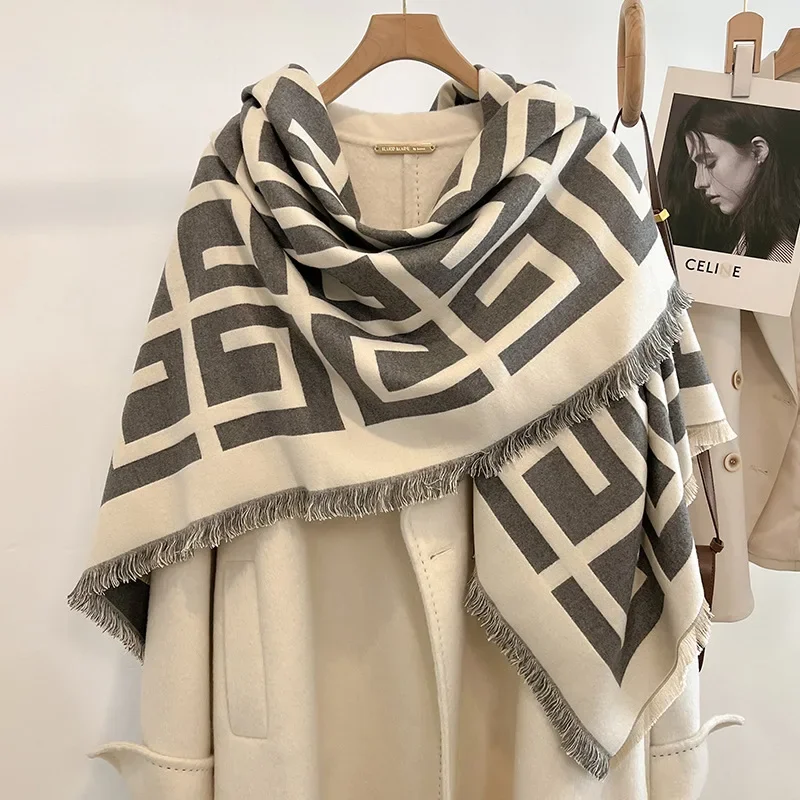 Luxury Winter Cashmere Scarf Women Keep Warm Pashmina Blanket Femme Scarves Female Shawl Wraps Thick Foulard Bufanda