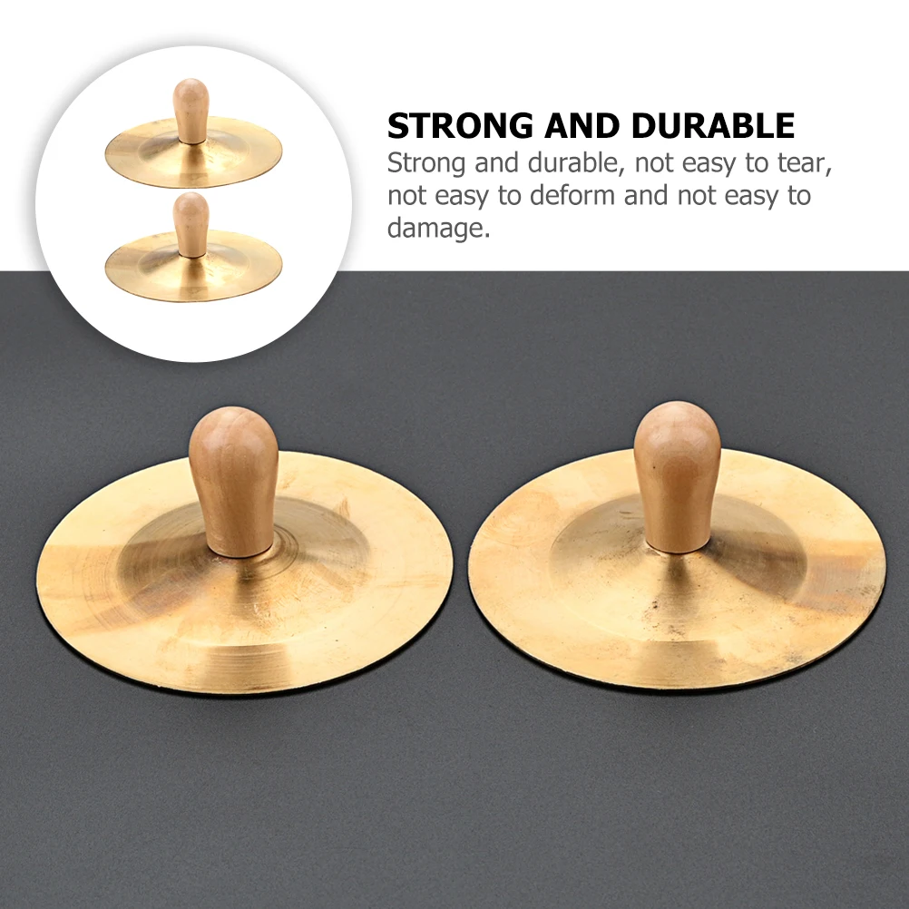 

2pcs Finger Cymbals Small Hand Percussion Instrument Kids Durable Metal Cymbals For Dancing Party Decorative Performance