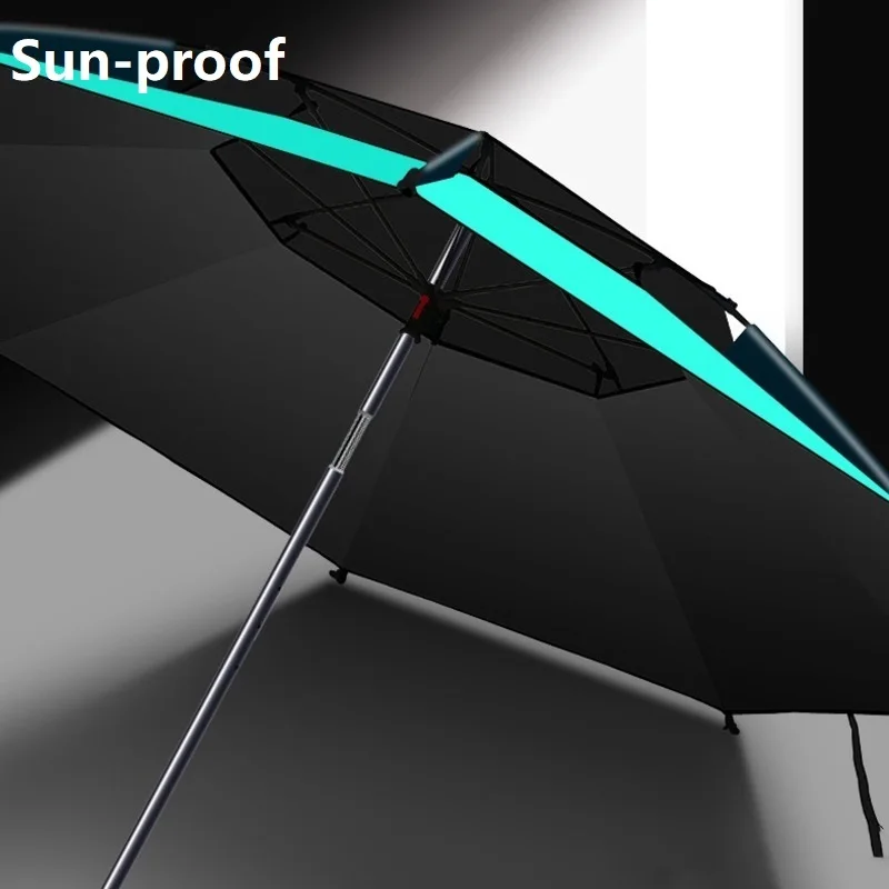 1.8-2.6M Large Parasol Fishing Umbrella 201 Stainless Steel Rod Large Sunshade Umbrella Outdoor Camping Umbrella Beach Parasol