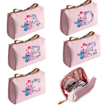 Stitch disney bolsa de maquiagem feminina, grande capacidade, organizador de viagem, armazenamento de higiene pessoal, bolsa cosmética portátil, presente, à prova d'água