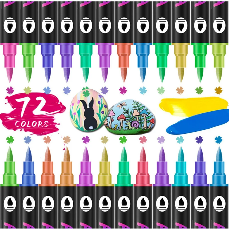 

12/24/36 Pcs Highlighter Color Pen Double Headed Double Color Marker Art Marker Art Stationery School Office Supplies