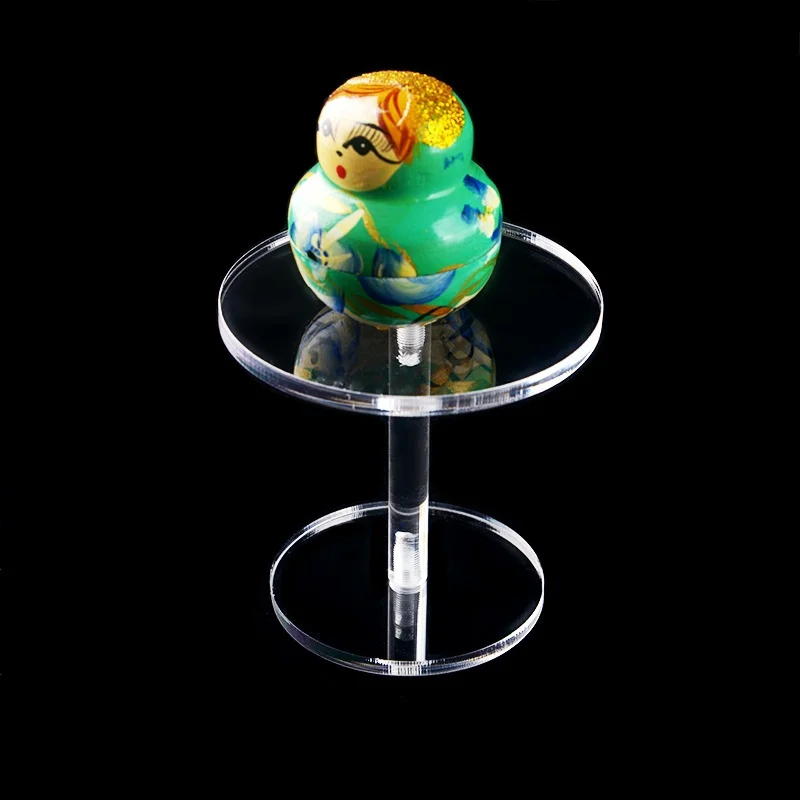 Different Height Round Acrylic Display Pedestal Riser Stands, Collectible Display Stand，Necklace Bracelet Jewelry  display rack