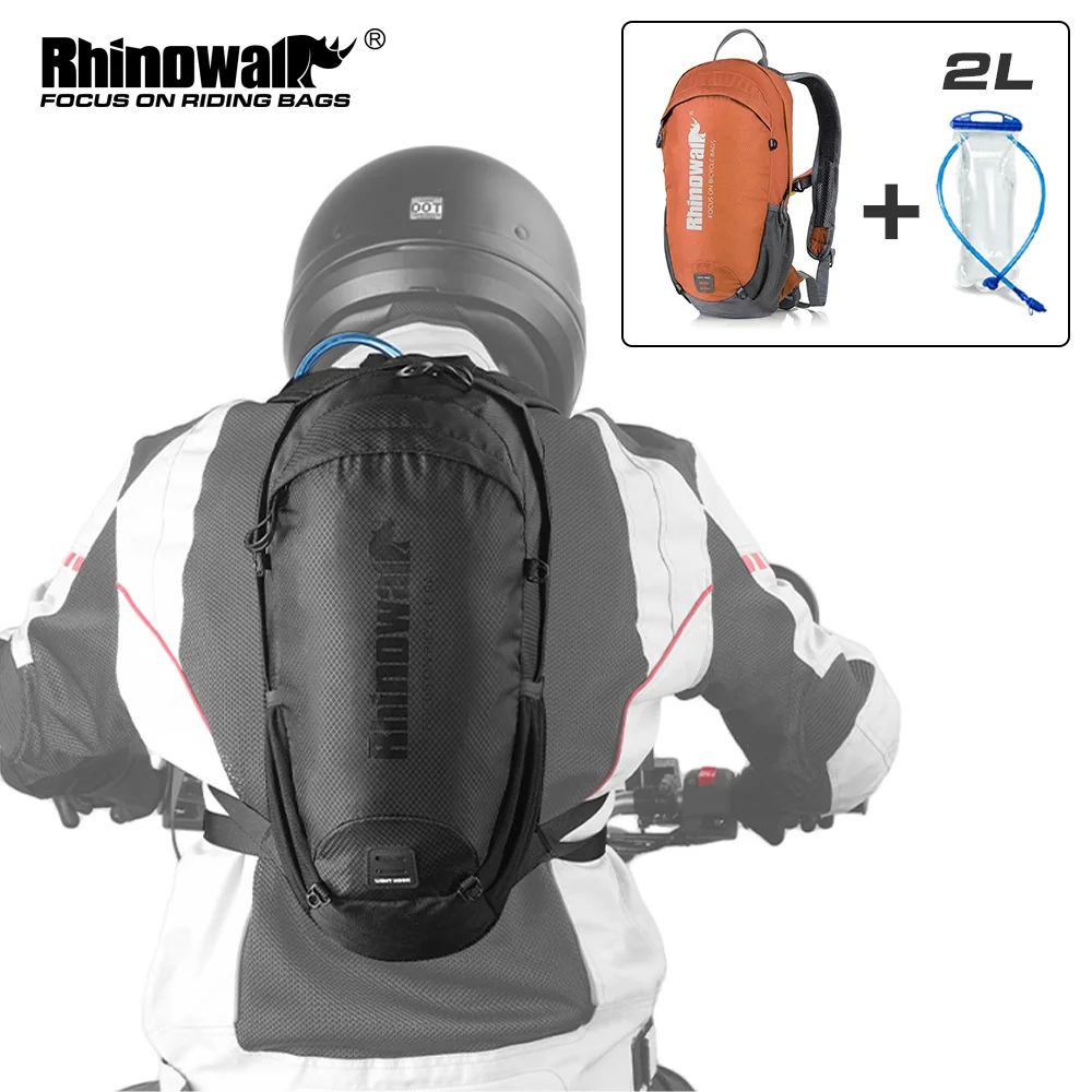 Rhinowalk Motorcycle Cycling Backpack Bag 12L+ Water Bag 2L Set Hydration Bladder Motorcross Riding Backpack Sports Hiking