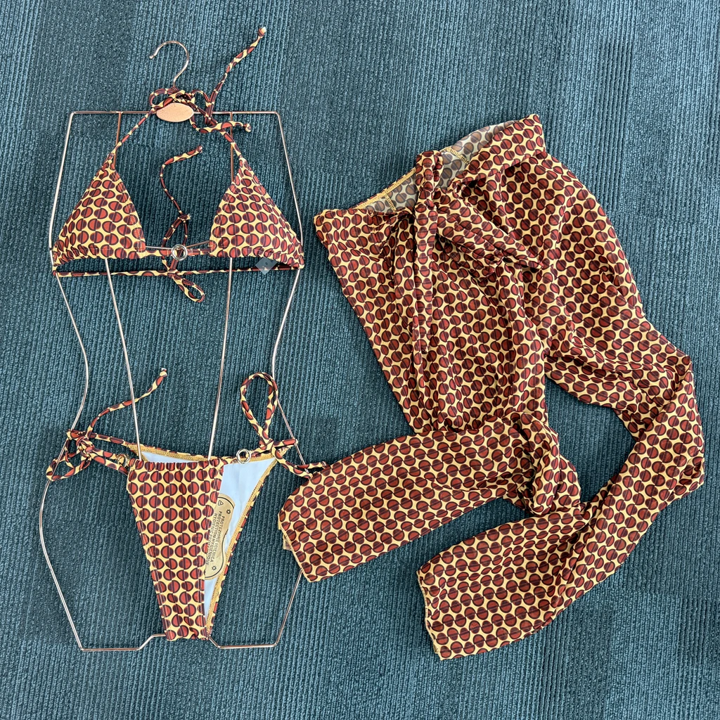 3Pcs Bikinis Sexy Women Swimsuits Female Push Up Swimwear Print Micro Bikini Set Bathingsuit Swim Suit Beachwear Print Biquini