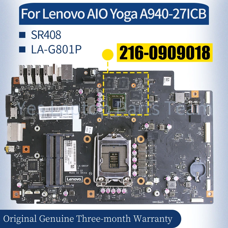 

LA-G801P For Lenovo AIO 520-27IKL Mainboard 01LM687 SR408 216-0909018 All-in-one Laptop Motherboard