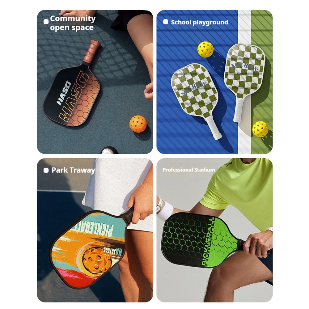 Pickleball-Paddel-Set aus Kohlefaser, langlebige Schläger für Kinder und Erwachsene, Training im Innen- und Außenbereich, mit Komfortgriff