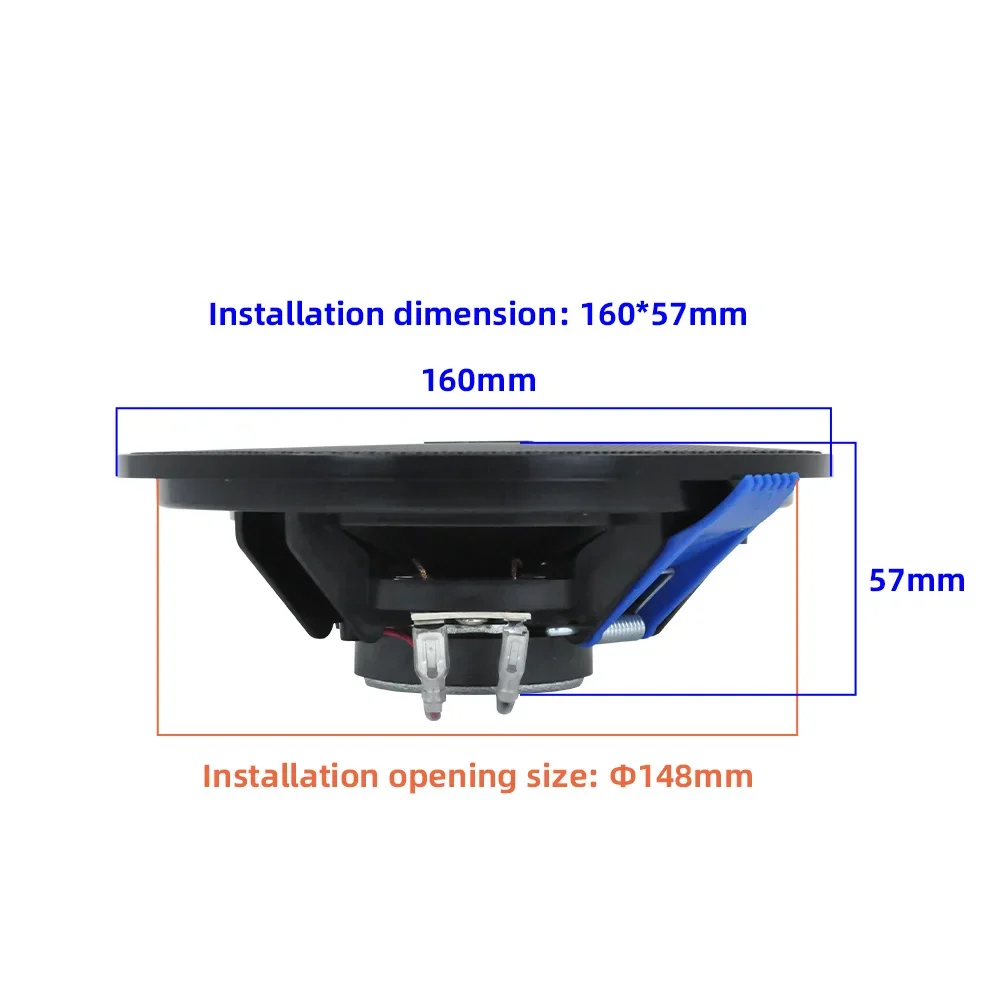 Speaker Langit-langit 4.5 Inci HiFi Stereo 10W Home Theater Sistem Suara Latar Belakang Musik Tahan Lembab Pengeras Suara 8Ohm Sepotong Tunggal