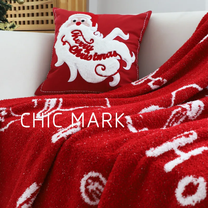 Withered Nordic Soft Santa Claus Blanket Red Holiday Blanket Living Room Sofa Blanket Bedroom Bedding Blanket Layup Blanket