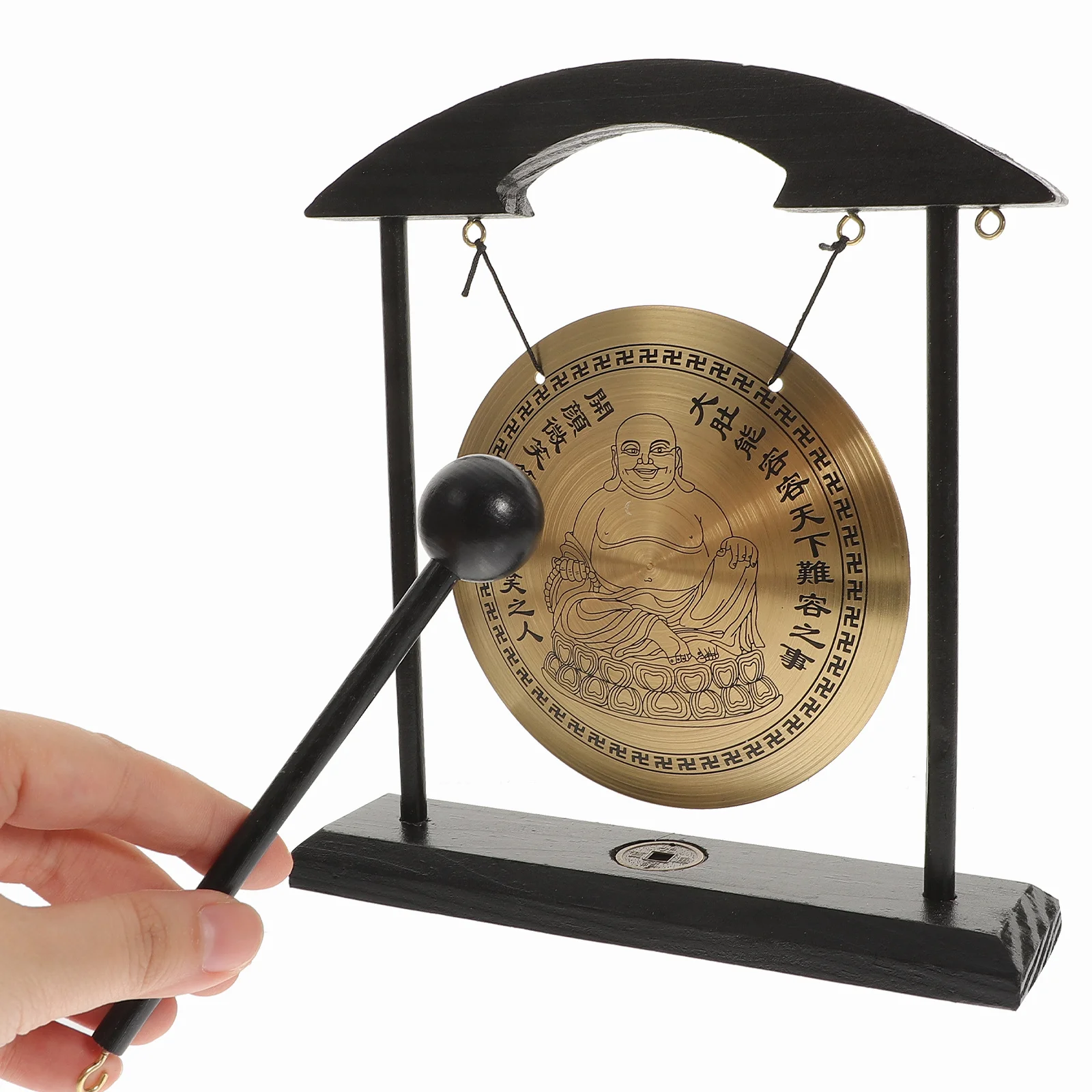 

Alloy Vintage Gong Decor Delicate Desktop Gong Ornament Traditional Chinese Zodiac Craft Home Tabletop Adornment Decoration