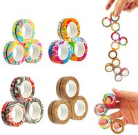 3Pcs NEW Anti-stress Magnetic Rings Magnetic Bracelet Ring Unzip Toy Magic Ring Props Tools Decompression Toys Finger Rings Toy