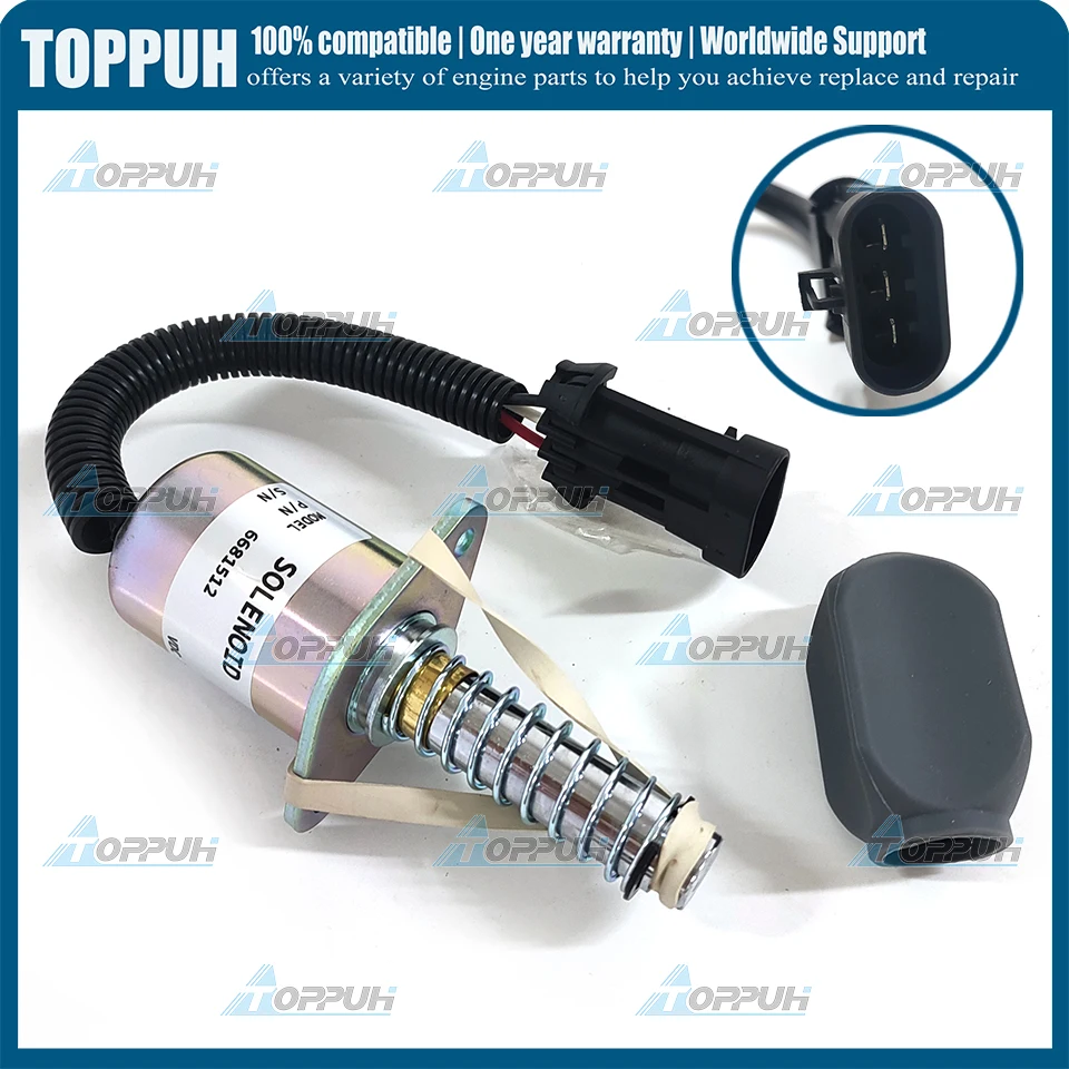 Solenoide de bloqueo de tracción, 12V, 6681512, se adapta a Bobcat 753, S175, S250, S530, 7136559, 6681512, 6667992