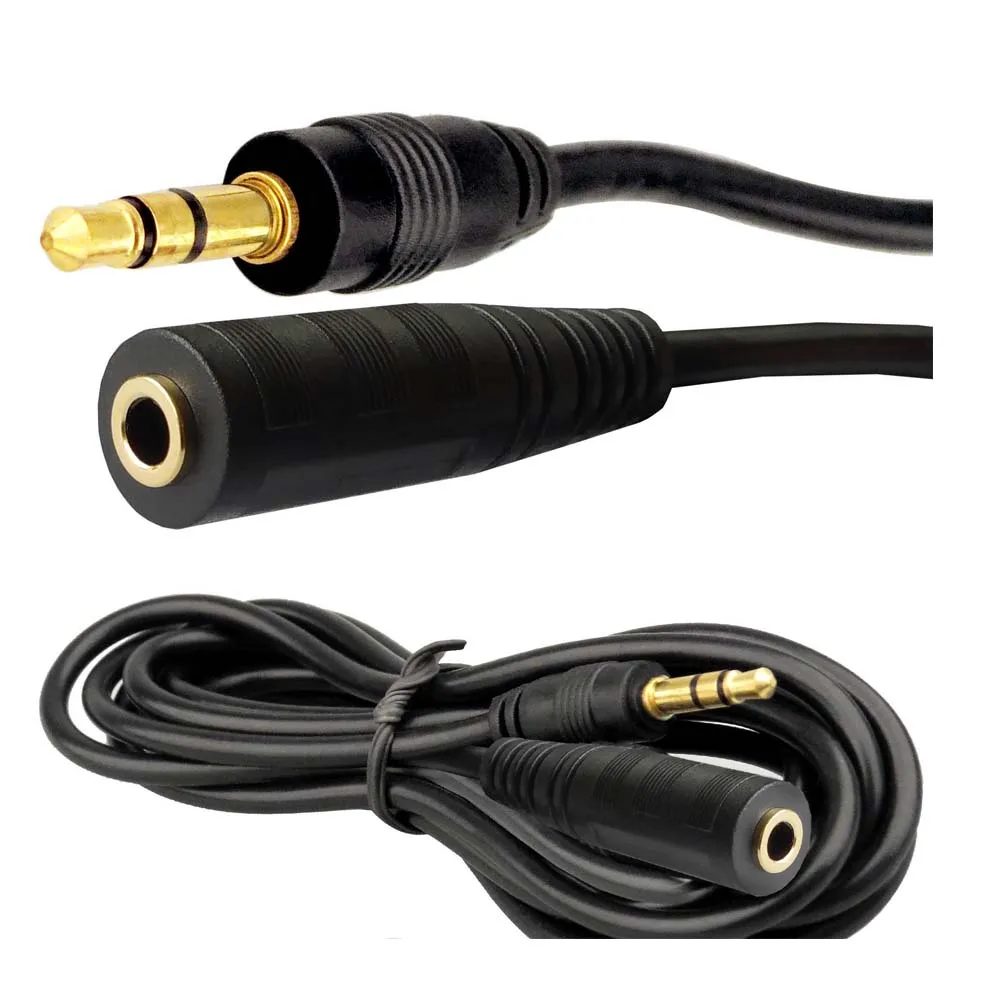 Gold Male To Female 3.5mm AUX Audio IPod MP3 Headphone Stereo Extension Cable