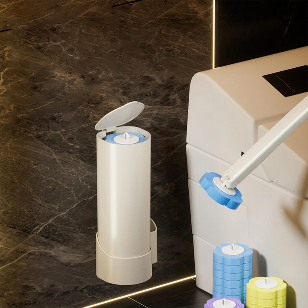 Disposable Toilet Brush Kits With 6 Toilet Brush Refills Convenient Contact-Free Toilet Brush For Home Hotel Cleaning Products