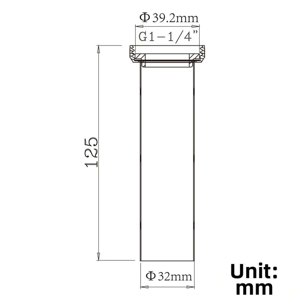 Copper Sewer Adapter 1.25 Inch Thread Adapter For Residential Plumbing Repair Compatible 32mm Diameter Tube Silver