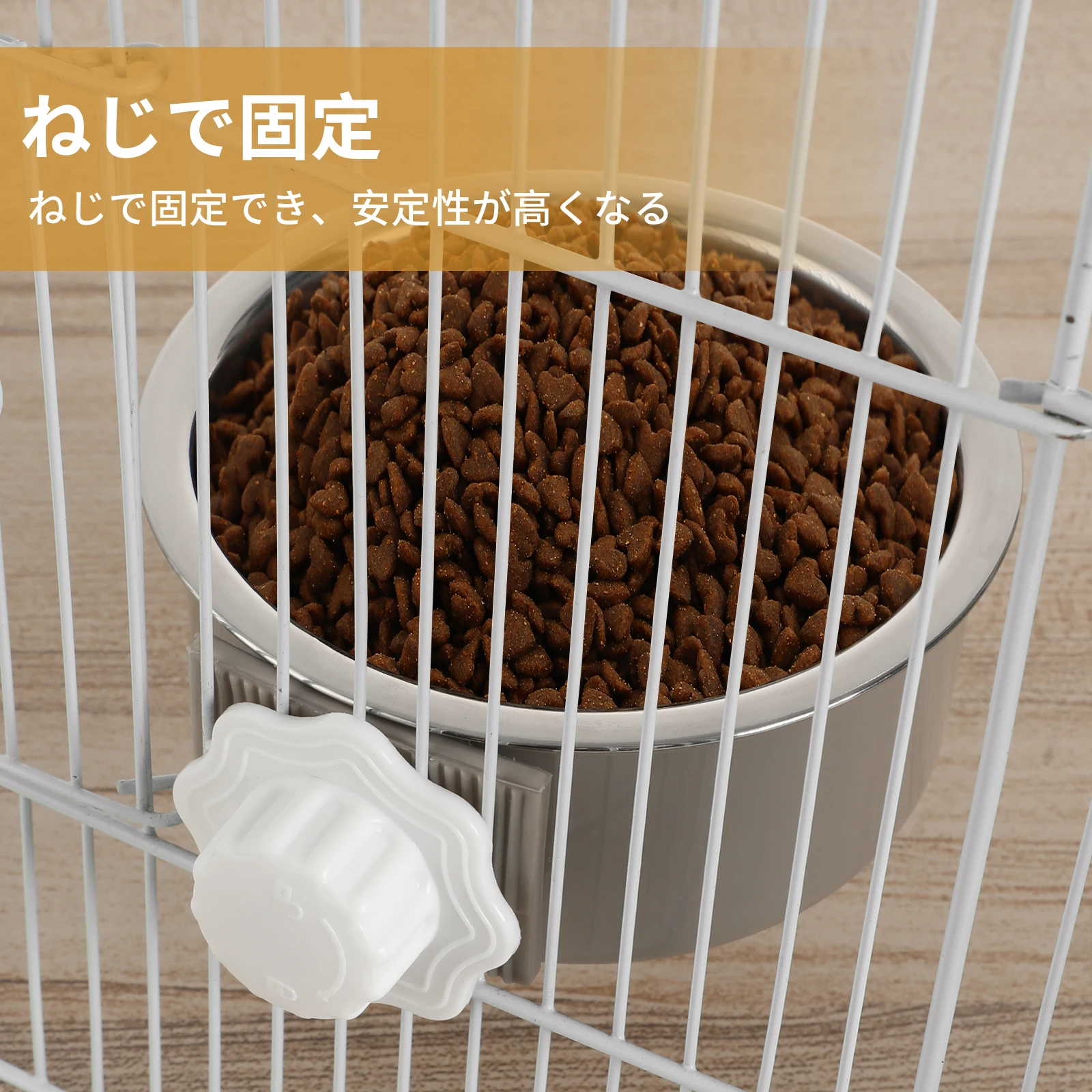 

Pet Bowl Dog Kennel Water Hanging Feeder Cat Cage Supplies Small Durable ABS Stainless Steel Easy Clean Pet Feeder Bowl