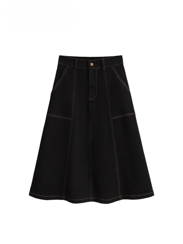 

High Waist A-Line Umbrella Skirt for Women Casual Summer New Style plus Size Pear Shape Slimming Cotton Blend Skirts