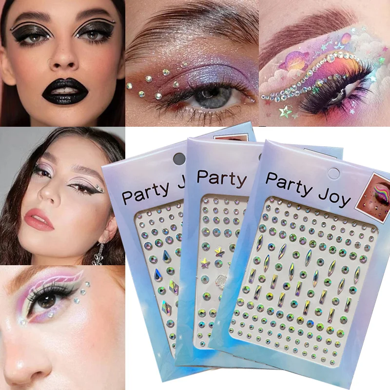 Diamant make-up oogschaduw sticker kristal tijdelijke tattoo sticker 3D gezicht juwelen nagelstickers DIY schoonheid lichaam strass juweel