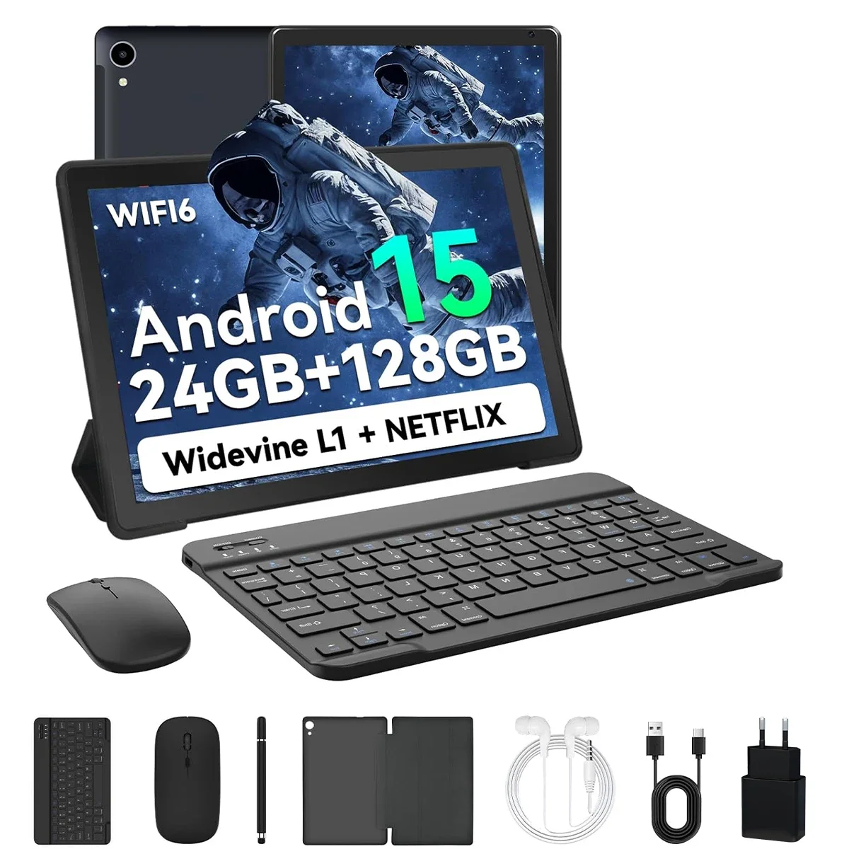 URAO C109L tabletas de 10 pulgadas Android 15 A523 tableta Octa Core 24GB + 128GB 1TB expansión WiFi 6 5MP + 8MP cámara teclado ratón conjunto
