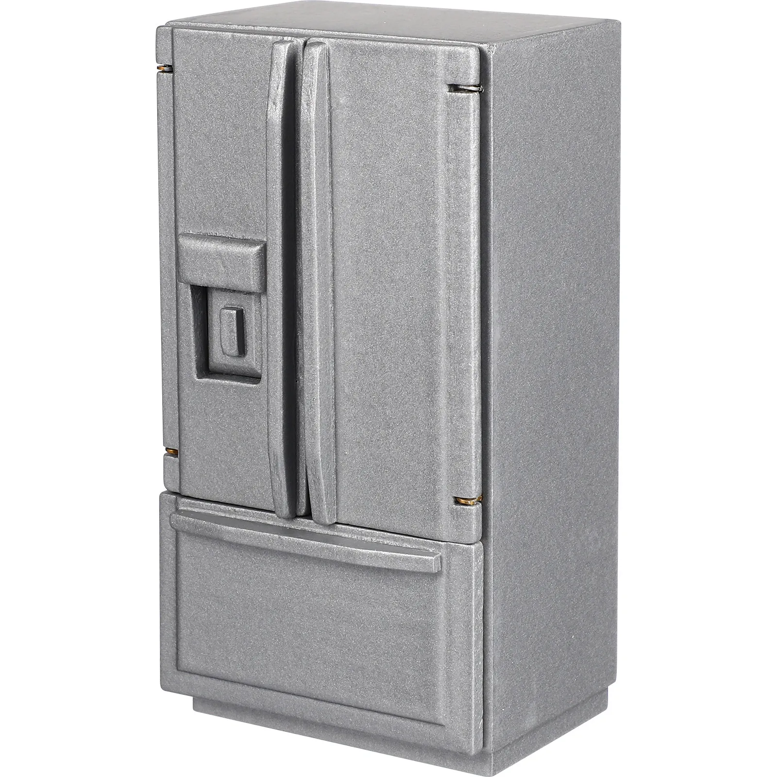 

Miniature Refrigerator Realistic Wood Furniture Decor Rounded Edges Safe for Kids Creative Playhouse Micro Landscape Prop Dolly