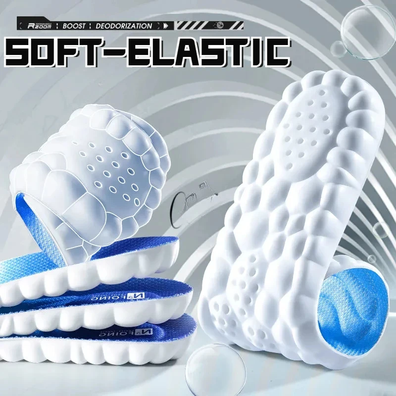 1 Paar 4D-Einlegesohlen für weiche Schuhe für Füße, Plantarfasziitis, Einlegesohle, Fußgewölbeunterstützung, orthopädische Einsätze, Sport-Stoßdämpfung, Schuhpolster