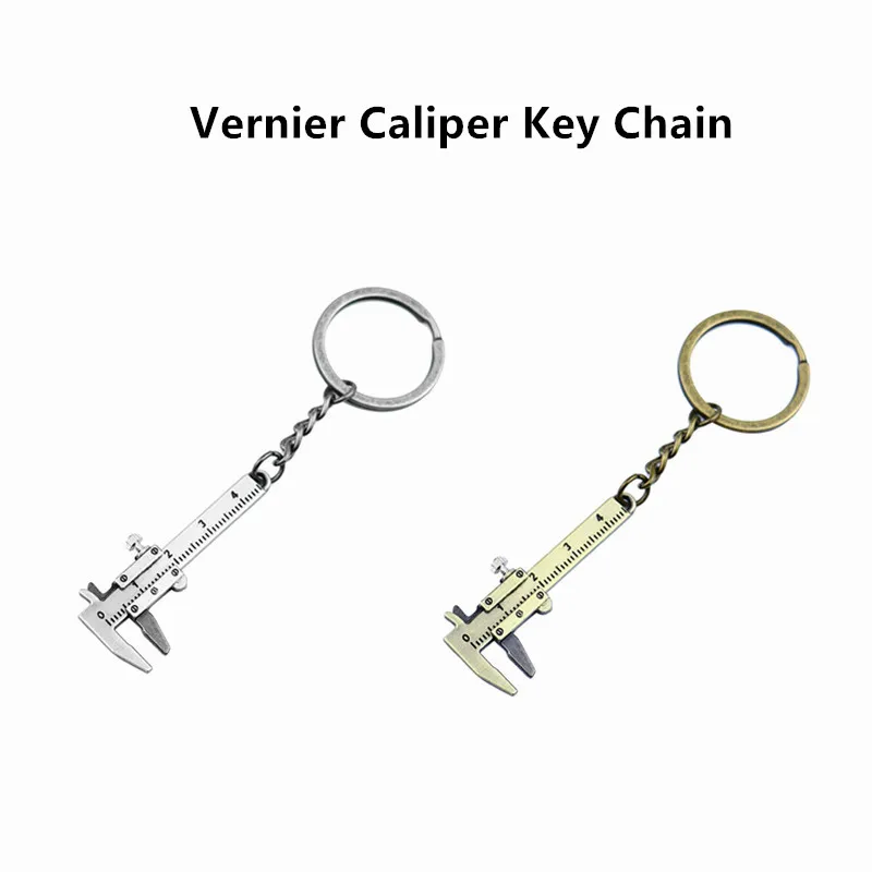 Hot Fashion Car Key Mini Vernier Caliper Portable 0-40mm keychain Measuring Gauging Tools Car Turbo key Chain Ring Ruler Caliper