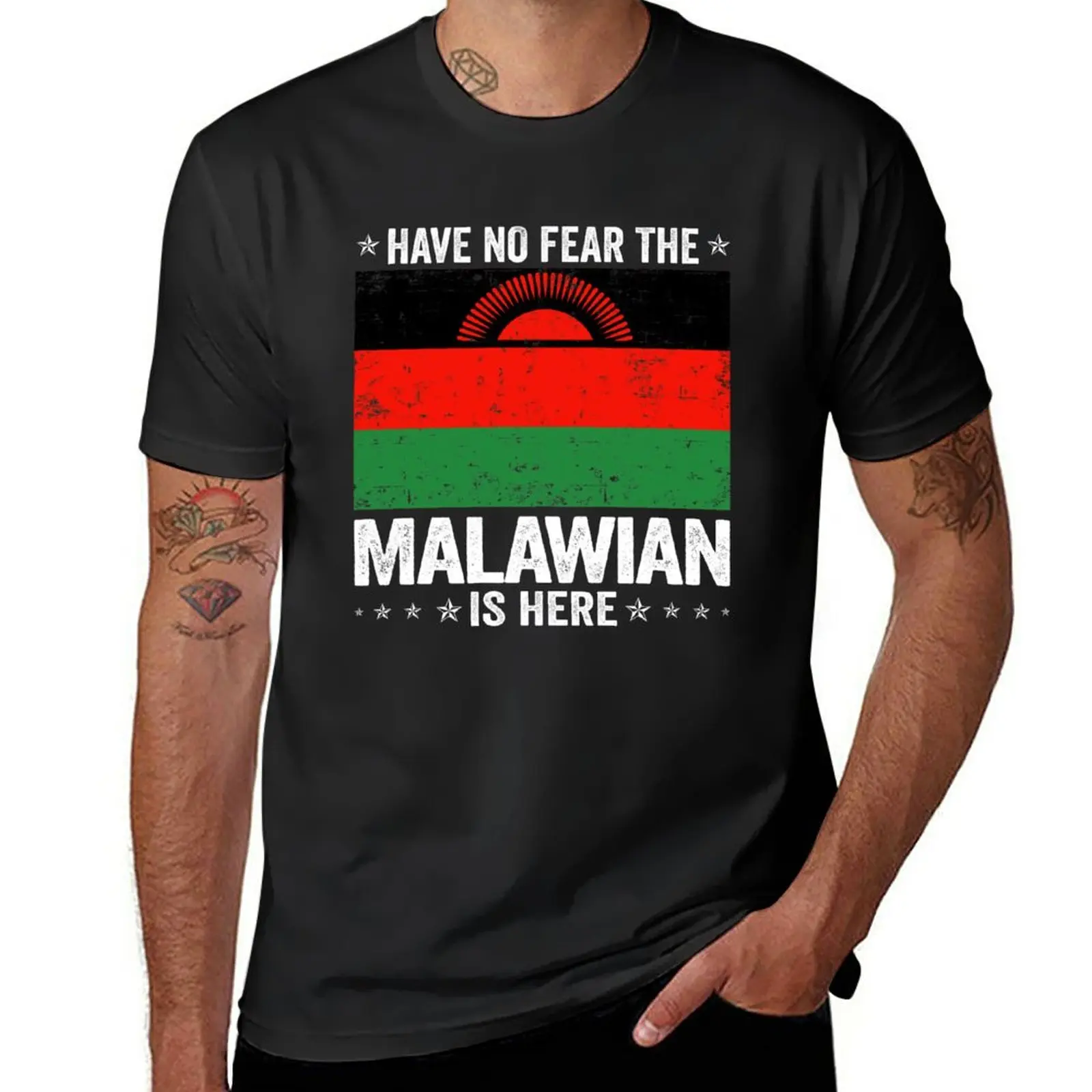 New Have No Fear The Malawian Is Here Malawi Flag Design T-Shirt sports fan t-shirts customized t shirts men clothings