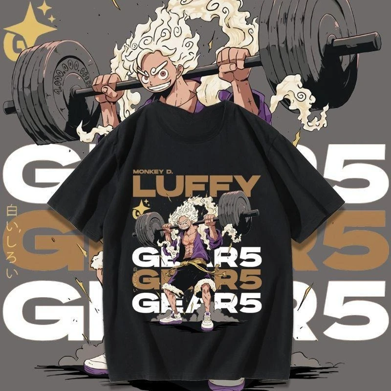 

Луффи с короткими рукавами ONE PIECE анимация периферийные устройства японская двумерная одежда COS футболка из чистого хлопка летняя мужская и женская