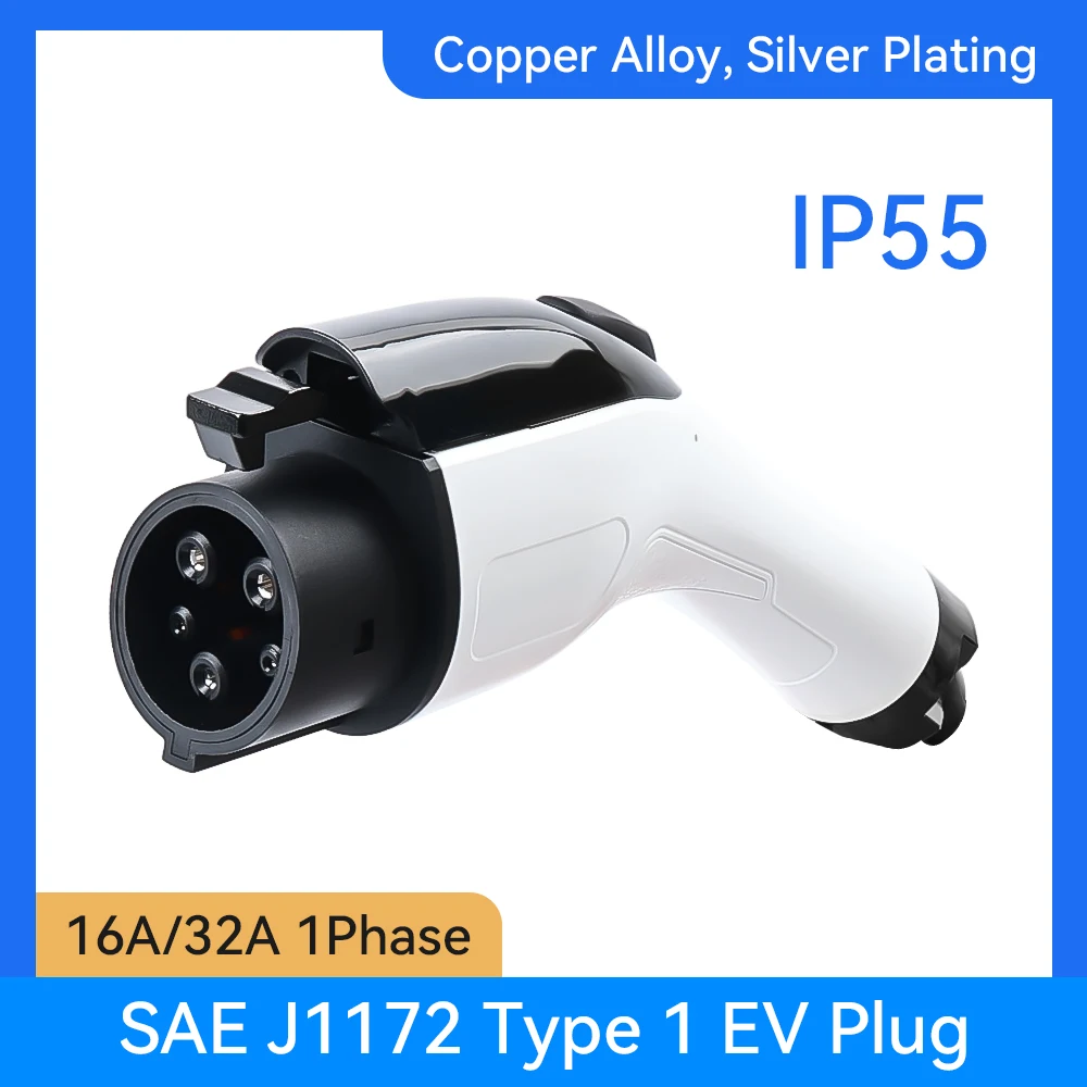 Type 1 EVs Female EV Charger Plug 1 Phase 16A SAE J1772 EV Charger Connector for Electric Vehicle Connect to EV Side