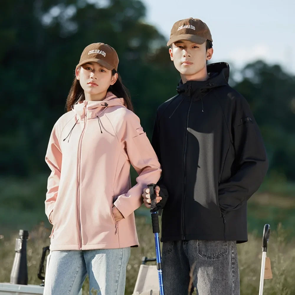 Осень/зима мужское и женское флисовое внутреннее мягкое теплое пальто водонепроницаемая ветрозащитная уличная ветровка с карманом на молнии и капюшоном