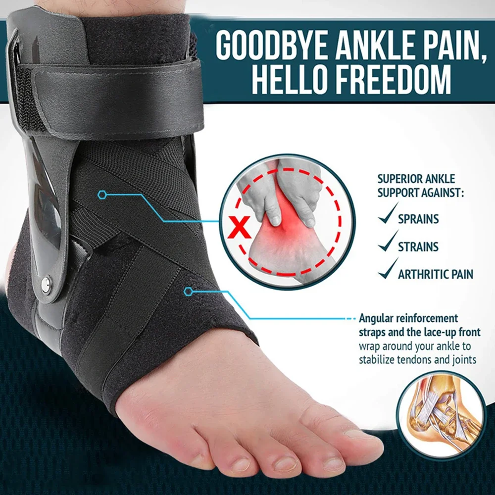 1 Piece Ankle Brace Support Adjustable Bandage Sports Foot Anklet Wrap Elastic Splint for Guard Sprains Injury Protector Unisex