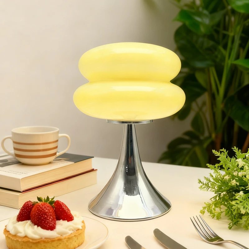 Lampe de bureau sphérique double couche de niche nordique, artisanat en verre, lumière de décoration d'angle pour l'étude, lampe de bureau d'éclairage créatif