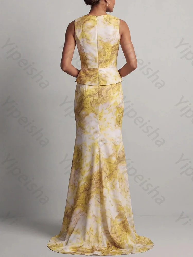Customized V-Neck Mermaid Sleeveless Mother of The Bride Dresses Elegant Floor-Length Evening Dress High Quality Prom Party Gown