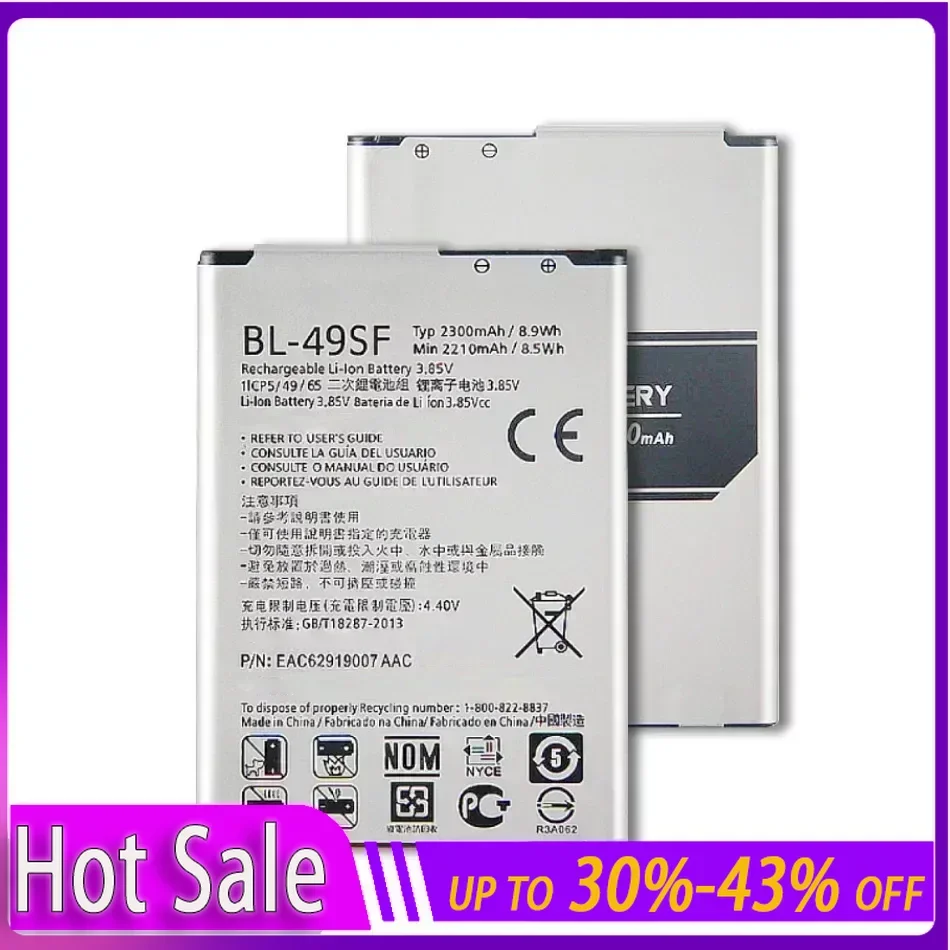 

BL-49SF High Quality Mobile Phone Battery for LG H735T H525N G4mini G4 Beat G4S H736 BL 49SF BL49SF Batterij + Track NO.