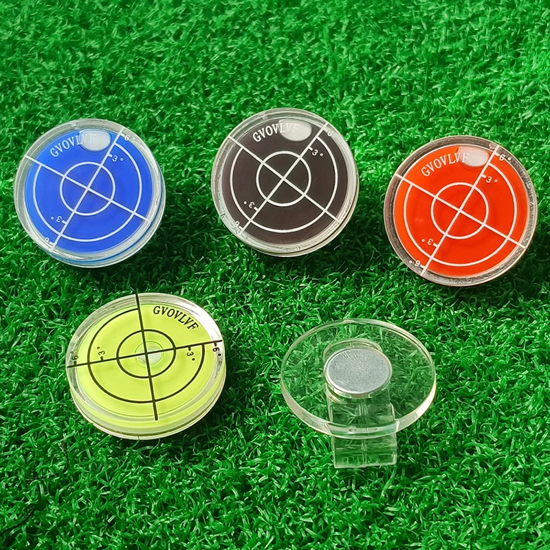 4pc Golf Slope Putting Level Reading Ball Marker & Hat Clip Outdoor Golfing Sports Training Tool - Six Colors, Gift For Golfers