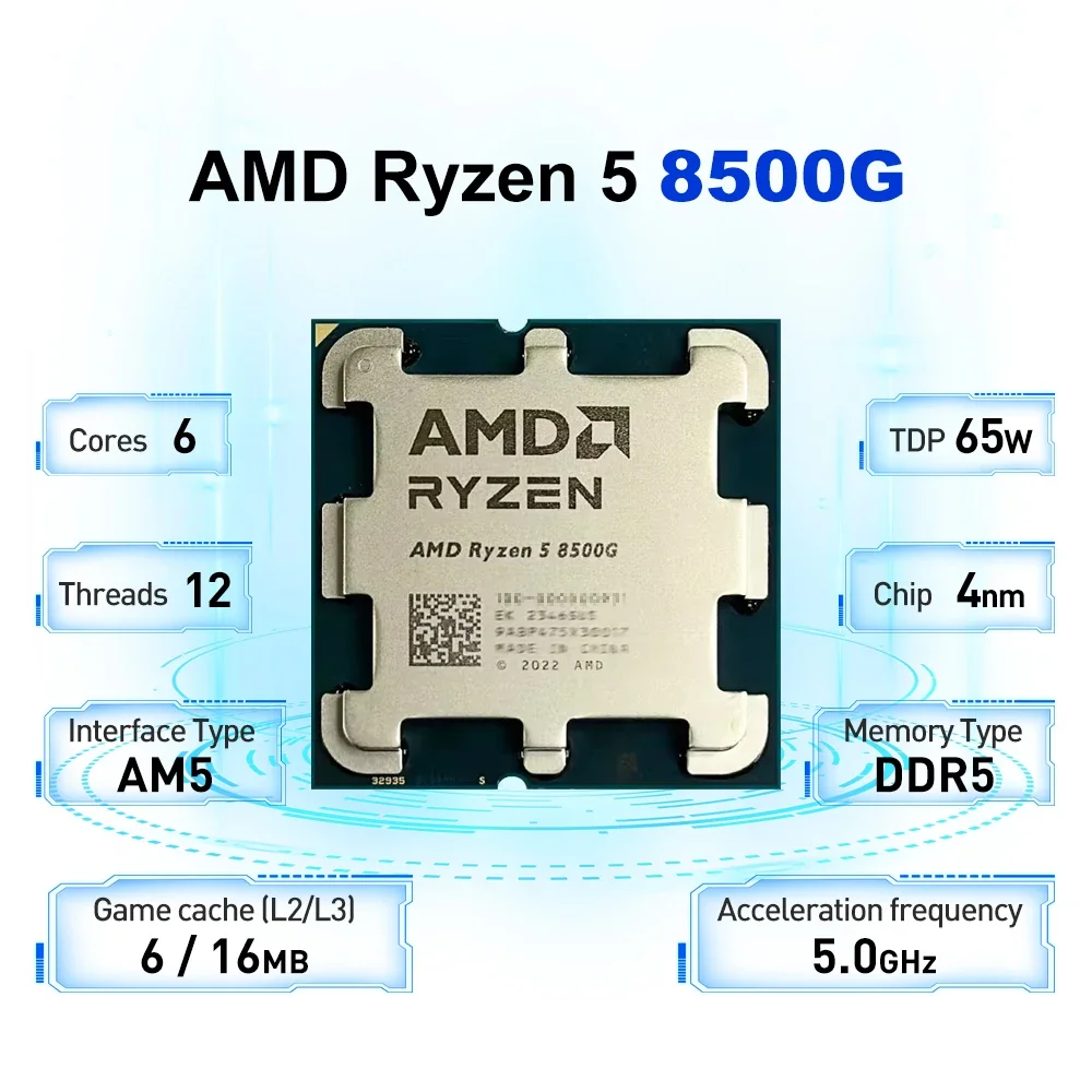 AMD Ryzen 5 8500G 4.1GHz 6-Core 12-Thread R5 8500G Socket AM5 4NM