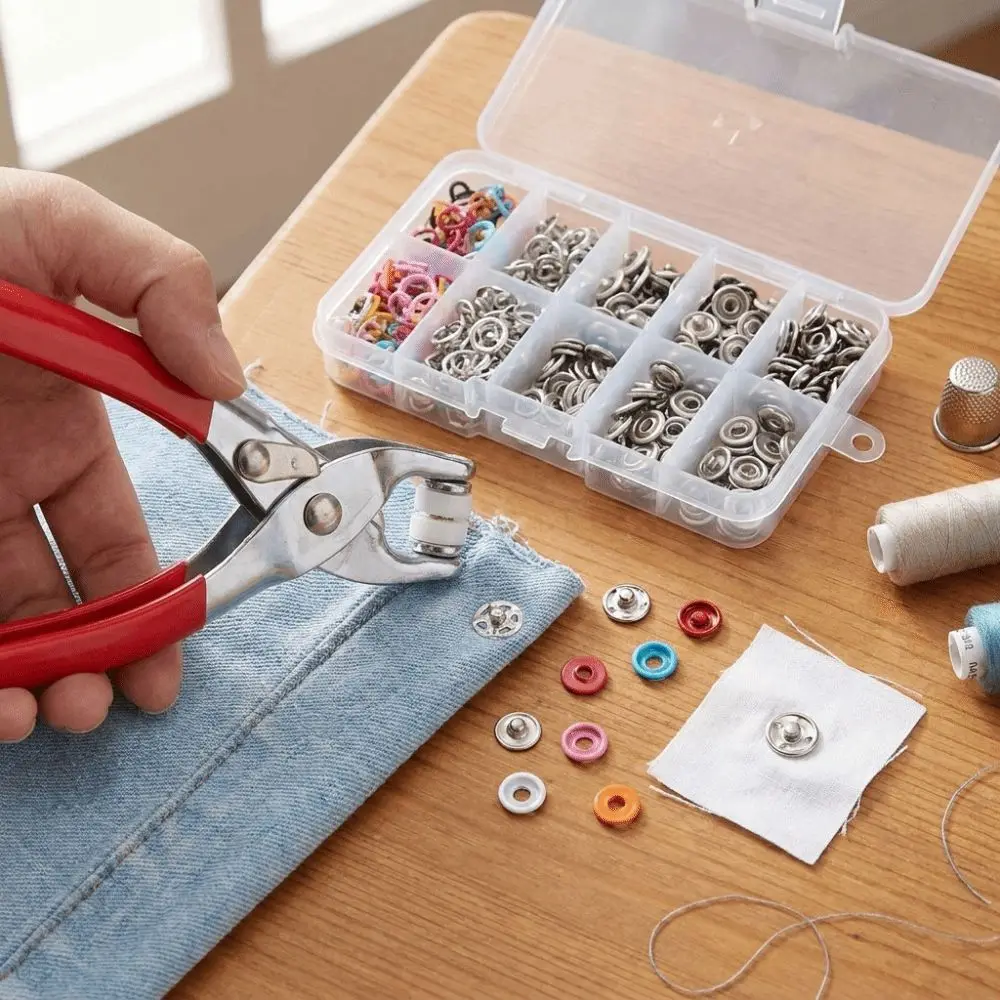 50/100Sets DIY Craft Five Claw Buckle Clamp Set Multi-Purpose 9.5mm Snaps Buttons Snap Button Installation Seam-free Easy To Use