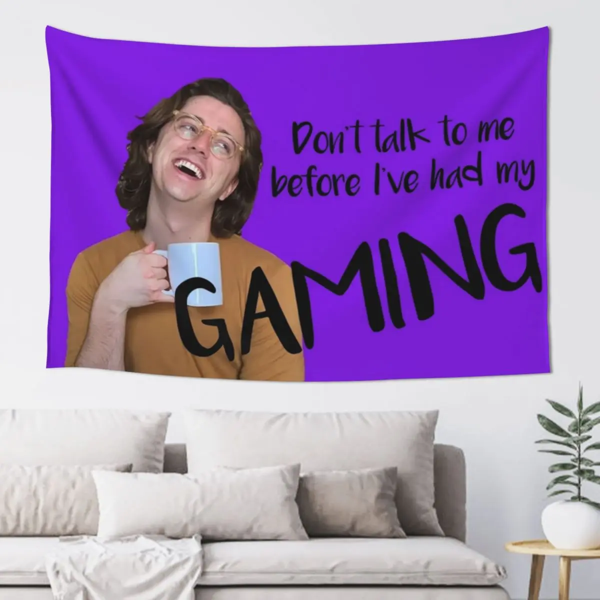 Polygon (BDG) | Don't talk to me before I've had my GAMING. Tapestry Wall Decorations Aesthetic Room Decorations Tapestry