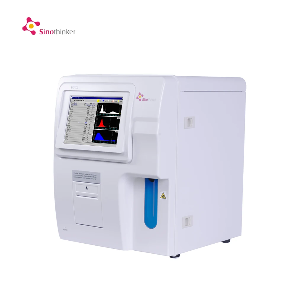 Lab Instrument Full-auto 3 Part Differential Hematology Analyzer 60 Test/Hour Cell Blood Counter with Color Touch Screen