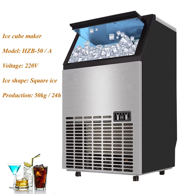 Commercial Ice Cube Maker Stainless Steel Ice Making Machine Automatic Square Ice Machine