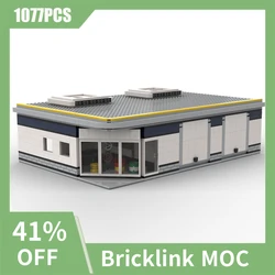 NEW 1077PCS City Hot Selling Street View Moc Modular Car repair shop model DIY creative ideas Child Toy birthday Gift Blocks