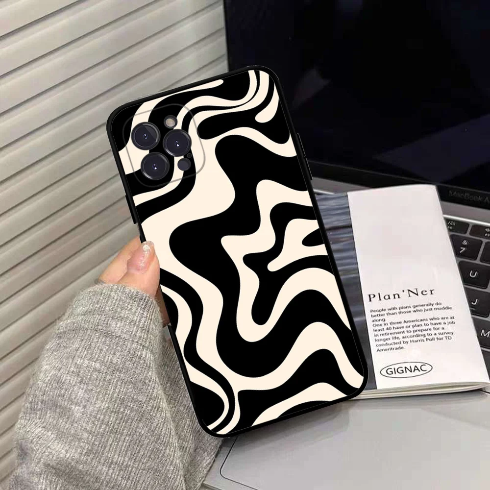 Abstract Swirl Pattern Phone Case Silicone Soft for iphone 15 14 13 12 11 Pro Mini XS MAX 8 7 6 Plus X XS XR Cover