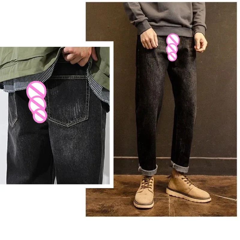 

Мужские джинсы-карго с открытой промежностью, рваные, экзотические, повседневные, уличный стиль, для пар