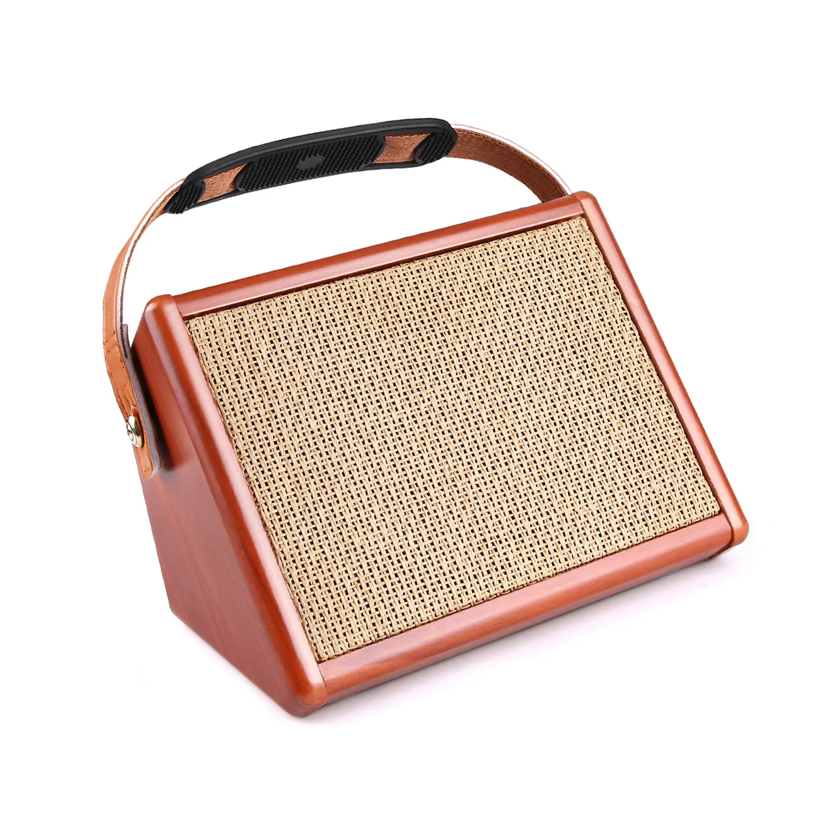 AC-15 15W Portable Acoustic Guitar Amplifier Amp with 5.5 inches Full Frequency Speaker Unit, Microphone Input, Volume Bass