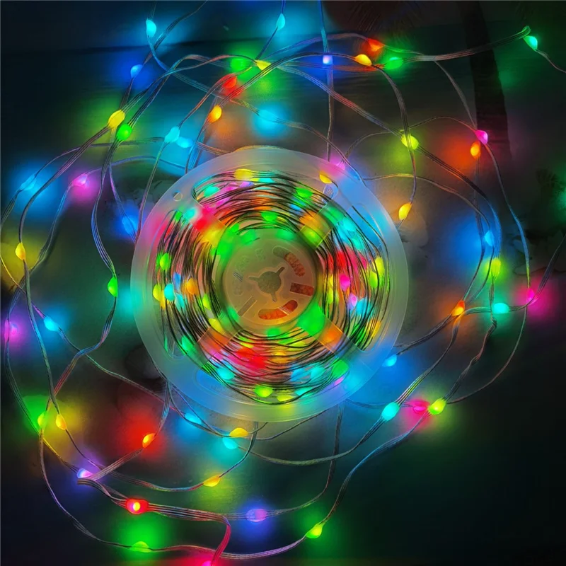 WS2812B USB Fairy Lights Bluetooth LED String Fairy Lights Dreamcolor RGBIC Party Christmas Lights Wedding Decoration Garland