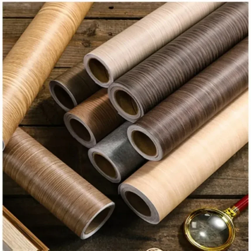 90cm Width Wood Grain PVC Wallpaper for Door Wardrobe Cupboard Table Furniture Waterproof Self Adhesive Stickers Wall Stickers