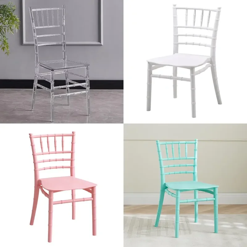 durable Silla Rosada De Peluqueria Armless Stacking Salon Chair Chiavari Chair for Weddings Plastic Resin Banquet Dining
